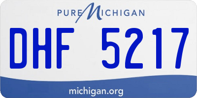MI license plate DHF5217