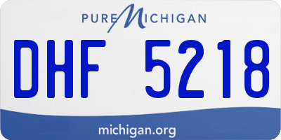 MI license plate DHF5218
