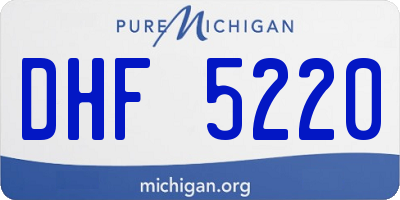 MI license plate DHF5220