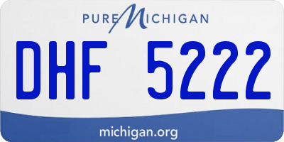 MI license plate DHF5222