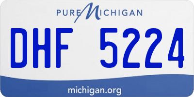 MI license plate DHF5224