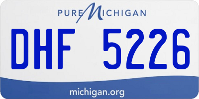 MI license plate DHF5226