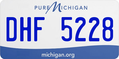 MI license plate DHF5228