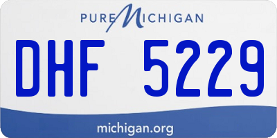 MI license plate DHF5229