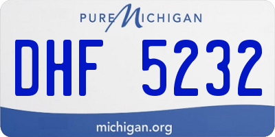 MI license plate DHF5232