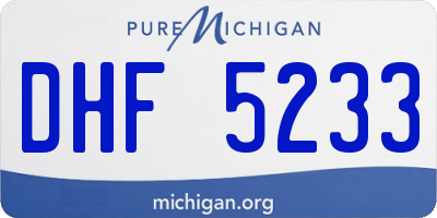 MI license plate DHF5233