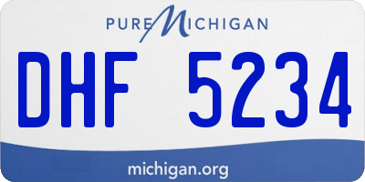 MI license plate DHF5234