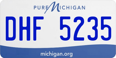 MI license plate DHF5235