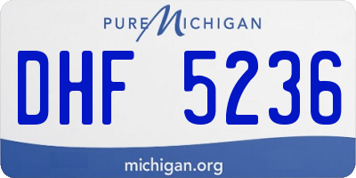 MI license plate DHF5236