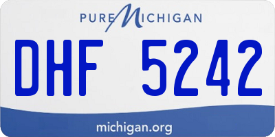 MI license plate DHF5242