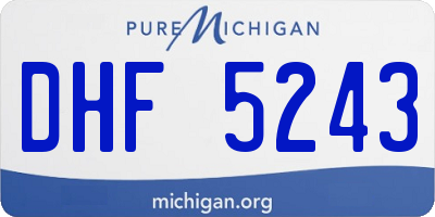 MI license plate DHF5243