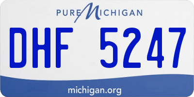 MI license plate DHF5247