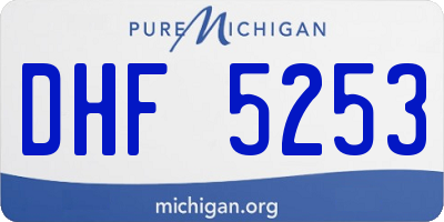 MI license plate DHF5253