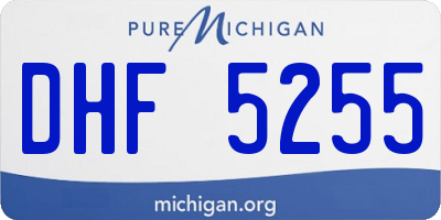 MI license plate DHF5255