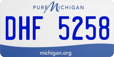 MI license plate DHF5258