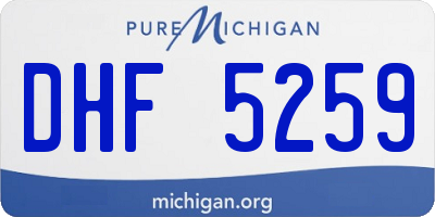 MI license plate DHF5259
