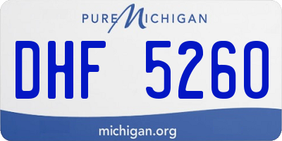 MI license plate DHF5260