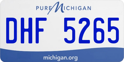 MI license plate DHF5265