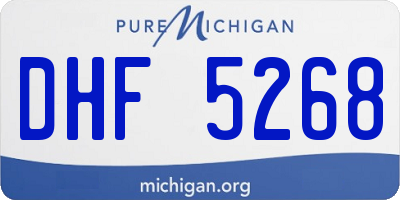 MI license plate DHF5268