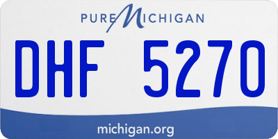 MI license plate DHF5270