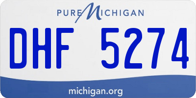 MI license plate DHF5274
