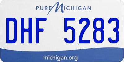 MI license plate DHF5283
