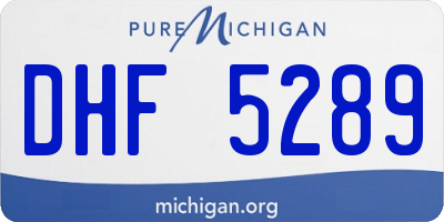 MI license plate DHF5289