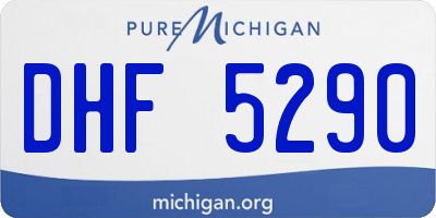 MI license plate DHF5290