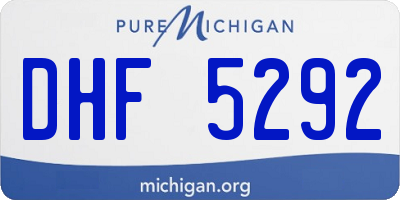 MI license plate DHF5292
