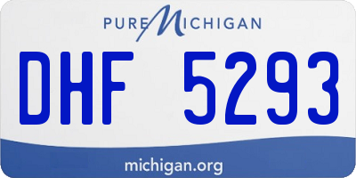 MI license plate DHF5293