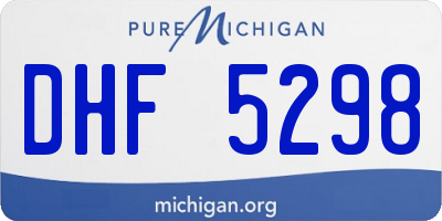MI license plate DHF5298