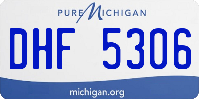 MI license plate DHF5306