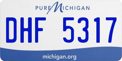 MI license plate DHF5317