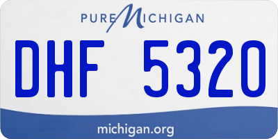 MI license plate DHF5320