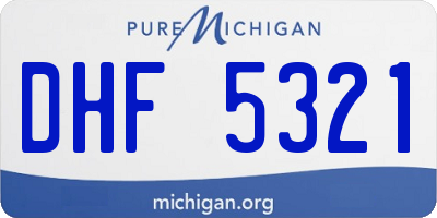 MI license plate DHF5321