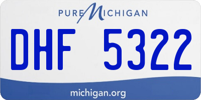 MI license plate DHF5322
