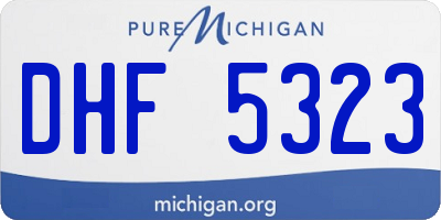 MI license plate DHF5323