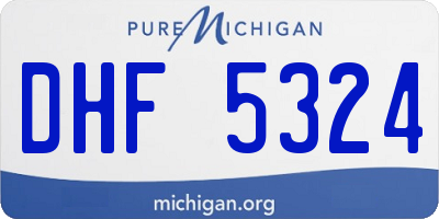 MI license plate DHF5324