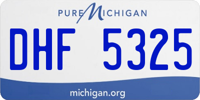 MI license plate DHF5325