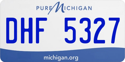 MI license plate DHF5327