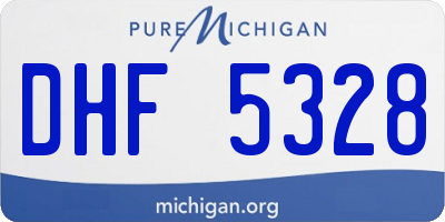 MI license plate DHF5328