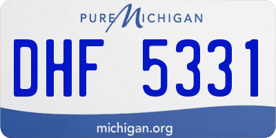 MI license plate DHF5331
