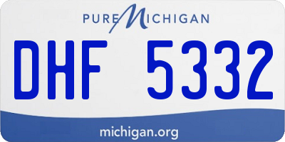 MI license plate DHF5332