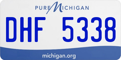 MI license plate DHF5338