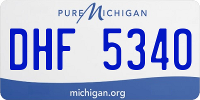 MI license plate DHF5340