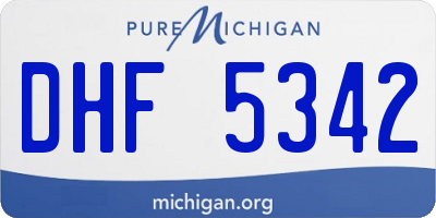 MI license plate DHF5342