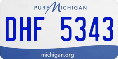 MI license plate DHF5343