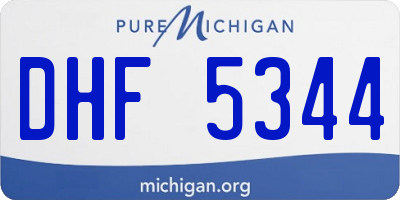 MI license plate DHF5344