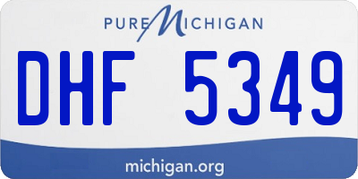 MI license plate DHF5349
