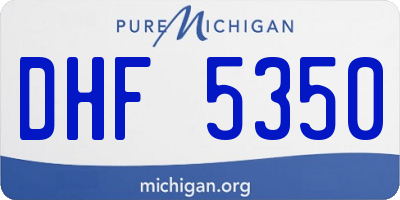MI license plate DHF5350